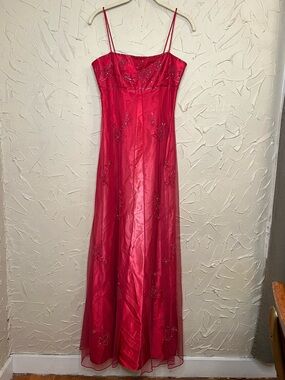 Vintage Y2K Hot Pink Ombré Prom Dress Size 5/6